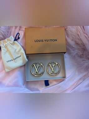 Louis Vuitton Louise Hoop Earrings GM (M64288) – Full Set & COA